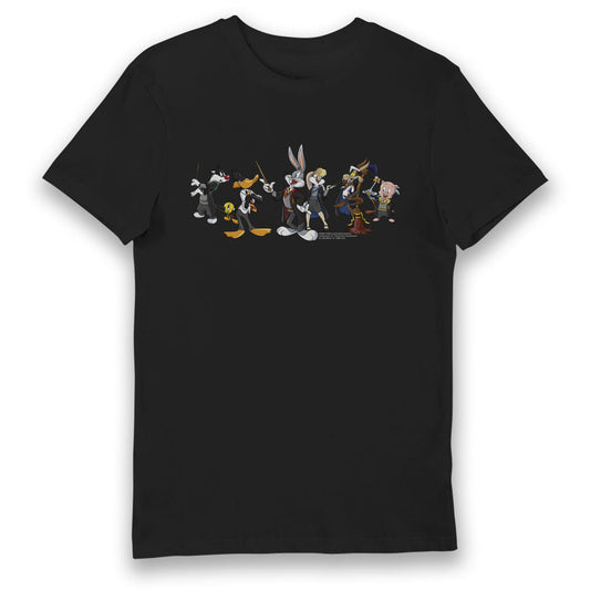 Looney Tunes & Harry Potter Characters Adults Black T-Shirt