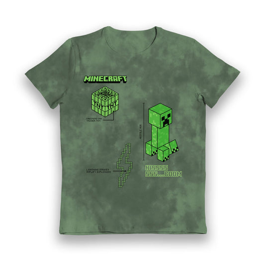 Minecraft Creeper Hissss Boom Tie Dye Kids T-Shirt