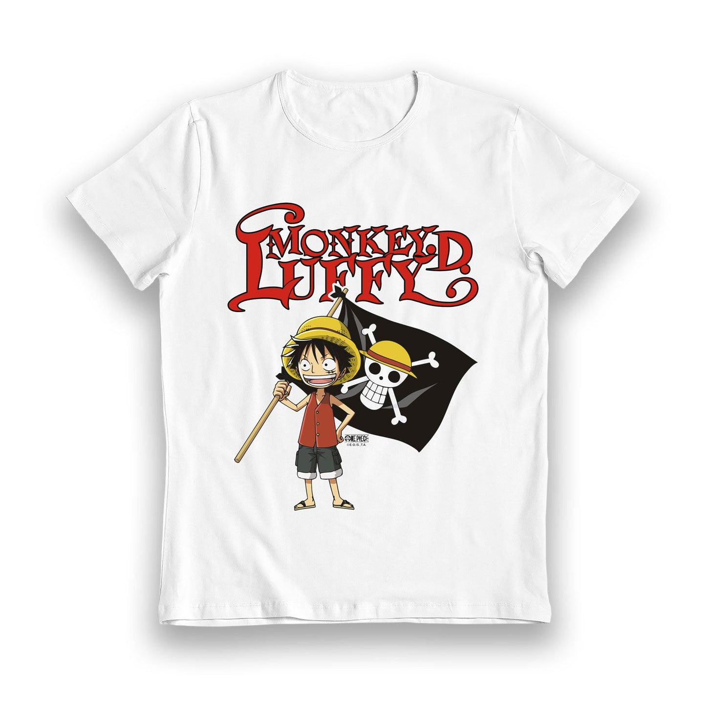 One Piece Monkey D Luffy Flag White Kids T-Shirt