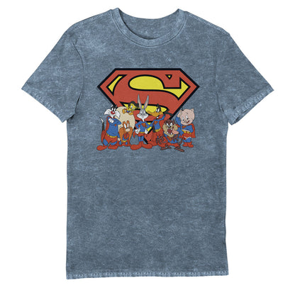 Looney Tunes & DC Comics Characters Superman Eco Wash Adults T-Shirt