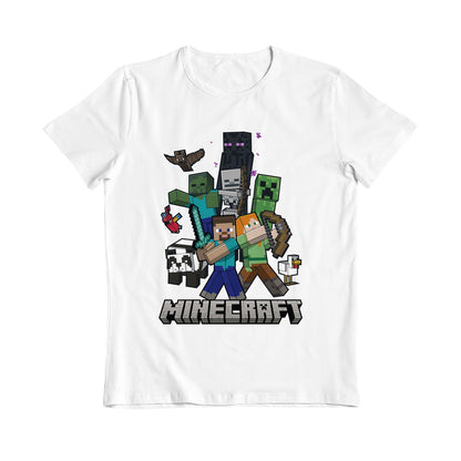 Minecraft Characters Tower White Kids T-Shirt