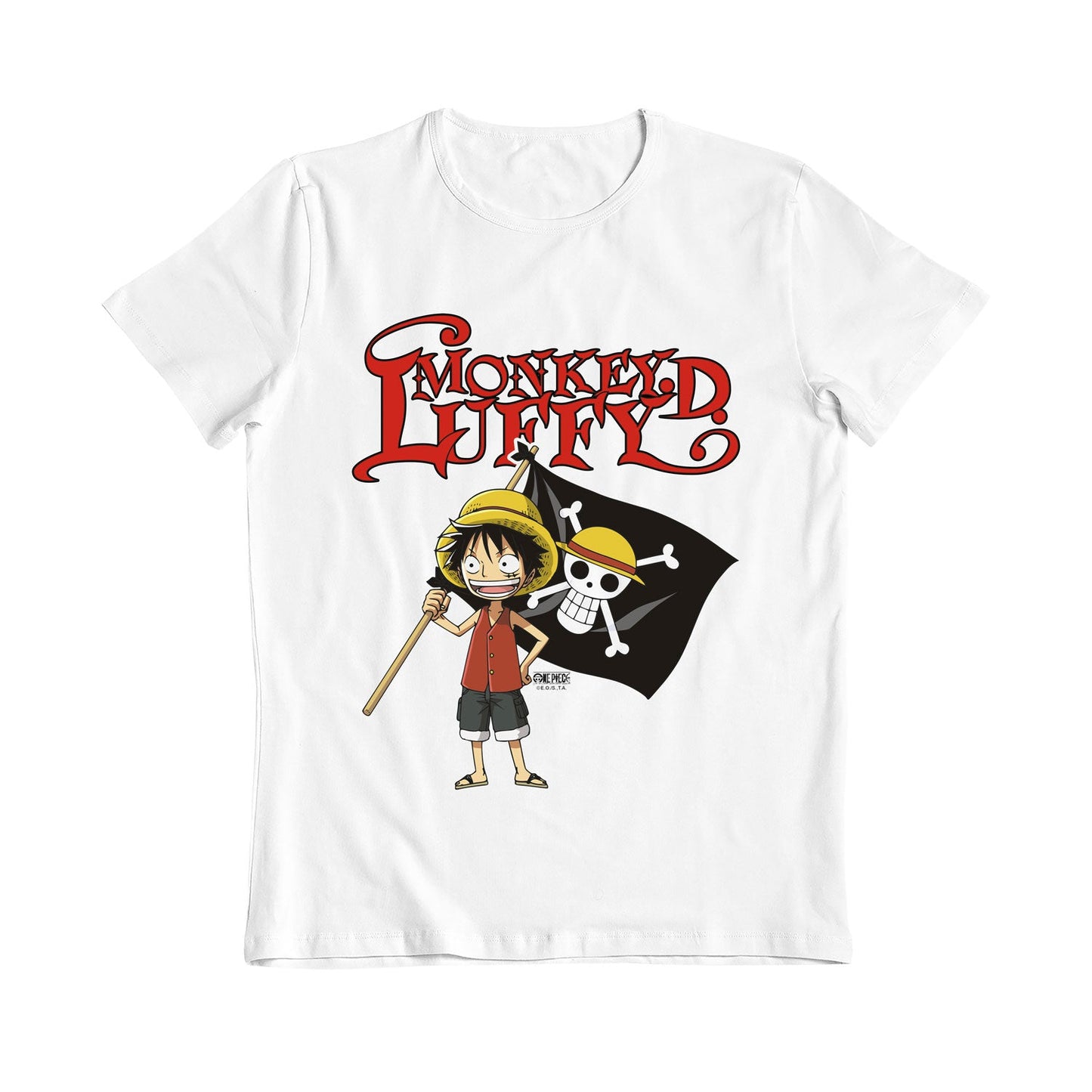 One Piece Monkey D Luffy Flag White Kids T-Shirt