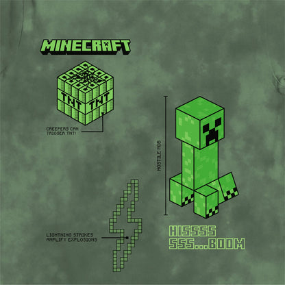 Minecraft Creeper Hissss Boom Tie Dye Kids T-Shirt