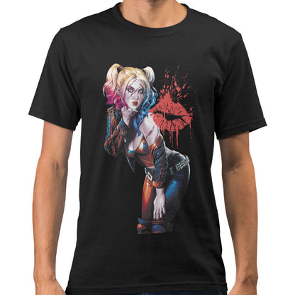 Harley Quinn Zombie Kiss Adults T-Shirt