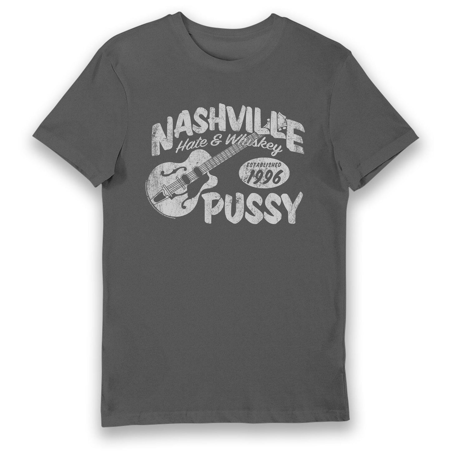 Nashville Pussy Hate & Whiskey Adults Overdye Black Oyster T-Shirt