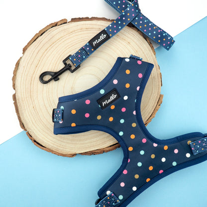 Polka Dot Dog Harness, Collar and Lead Set