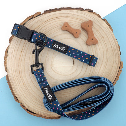 Polka Dot Dog Harness, Collar and Lead Set