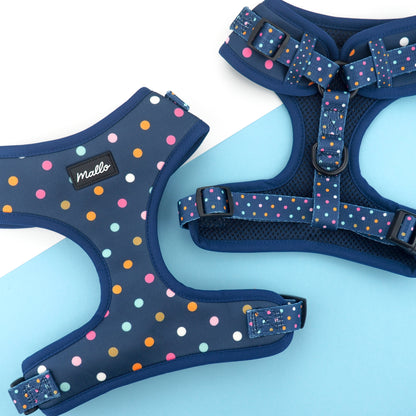 Polka Dot Dog Harness, Collar and Lead Set