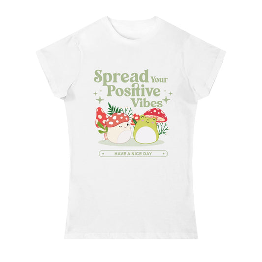 Squishmallows Spread Positive Vibes Ladies Adult T-Shirt White