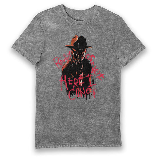 A Nightmare on Elm Street Freddy Krueger Ready or Not Eco Stonewash Adults T-Shirt