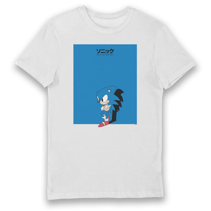 Sonic The Hedgehog Big Blue Square Adults T-Shirt