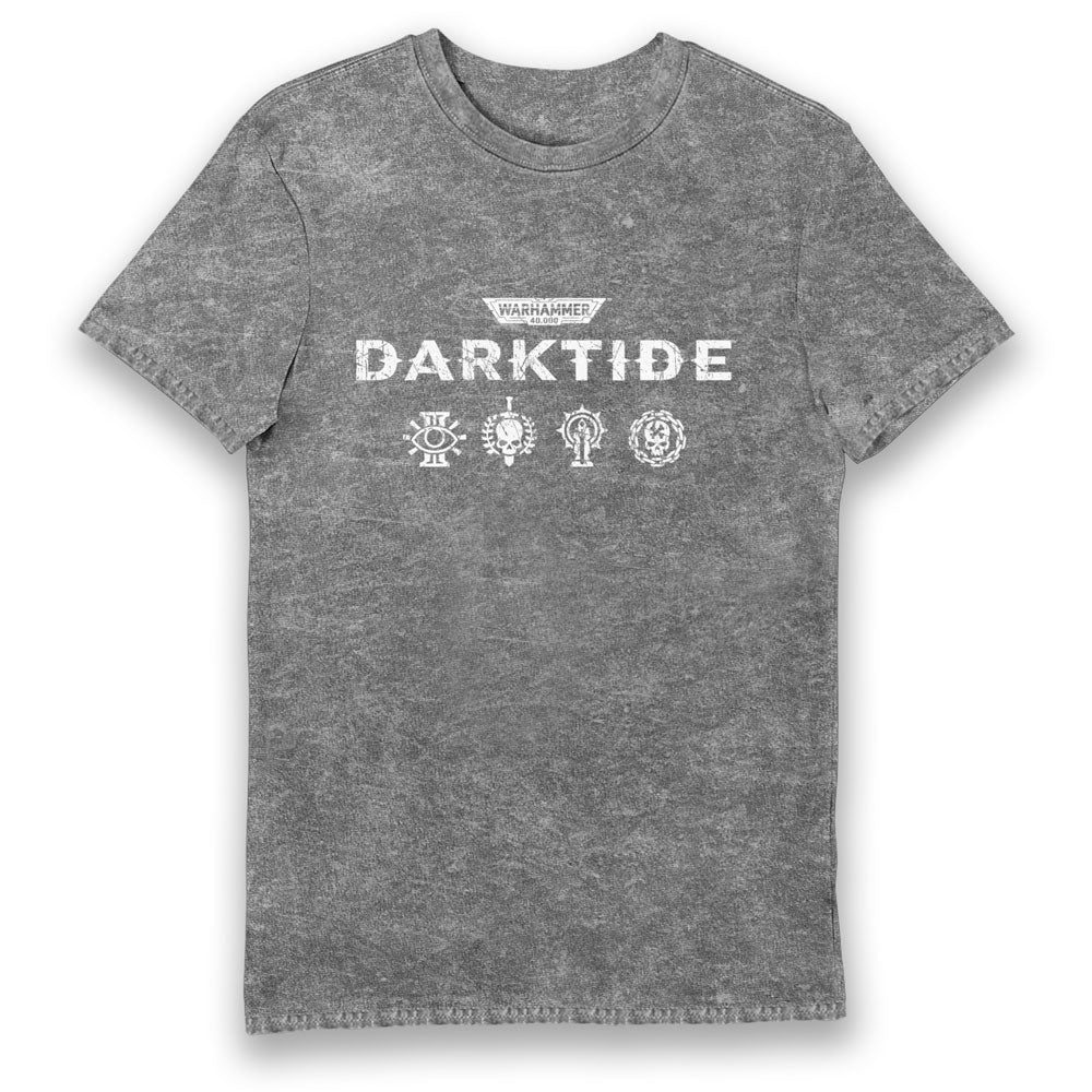 Warhammer 40,000 Darktide Character Class Symbols Grey Eco Wash Adults T-Shirt