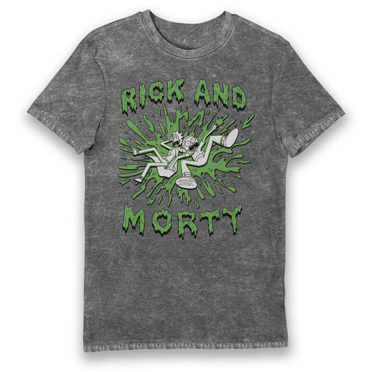 Rick and Morty Slime Grey Eco Wash Adults T-Shirt