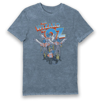 The Wizard Of Oz Blue Vintage Winged Monkeys & Toto Adults T-Shirt