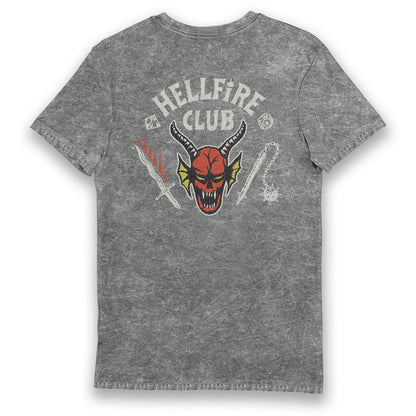 Stranger Things Hellfire Club Eco Stonewash Adults T-Shirt