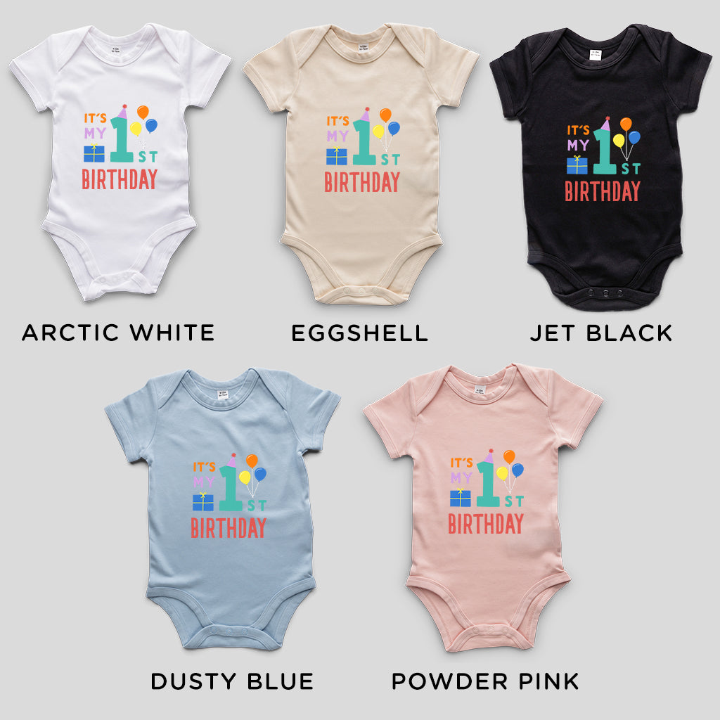 Organic Cotton My First Birthday Baby Onesie