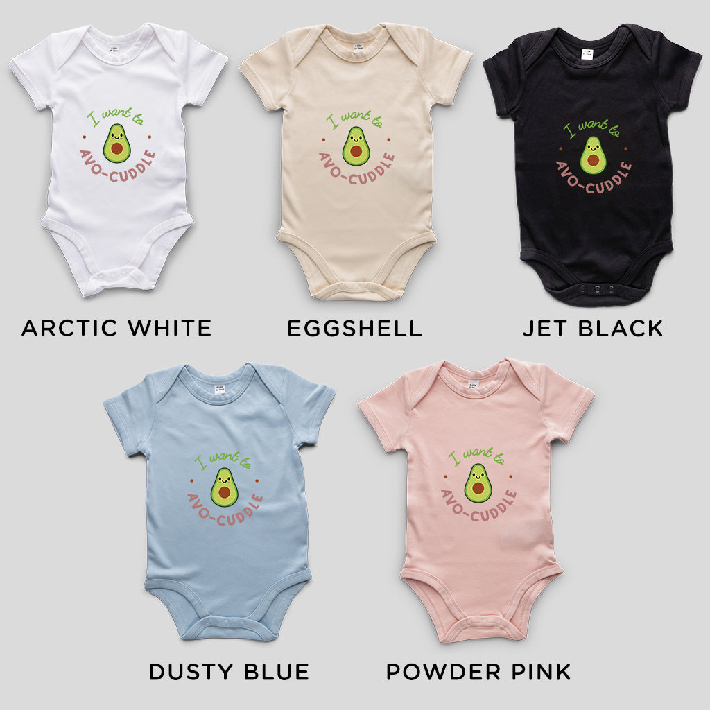 Organic Cotton 'I Want To Avo-cuddle' Baby Grow