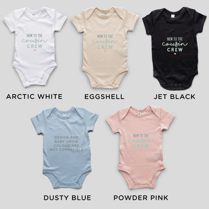 Organic Cotton ‘New To The Cousin Crew’ Baby Grow