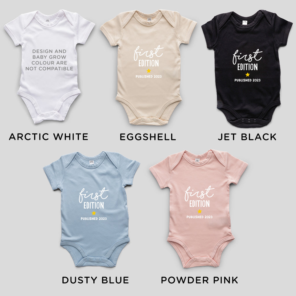 Organic Cotton 'First Edition' Baby Onesie