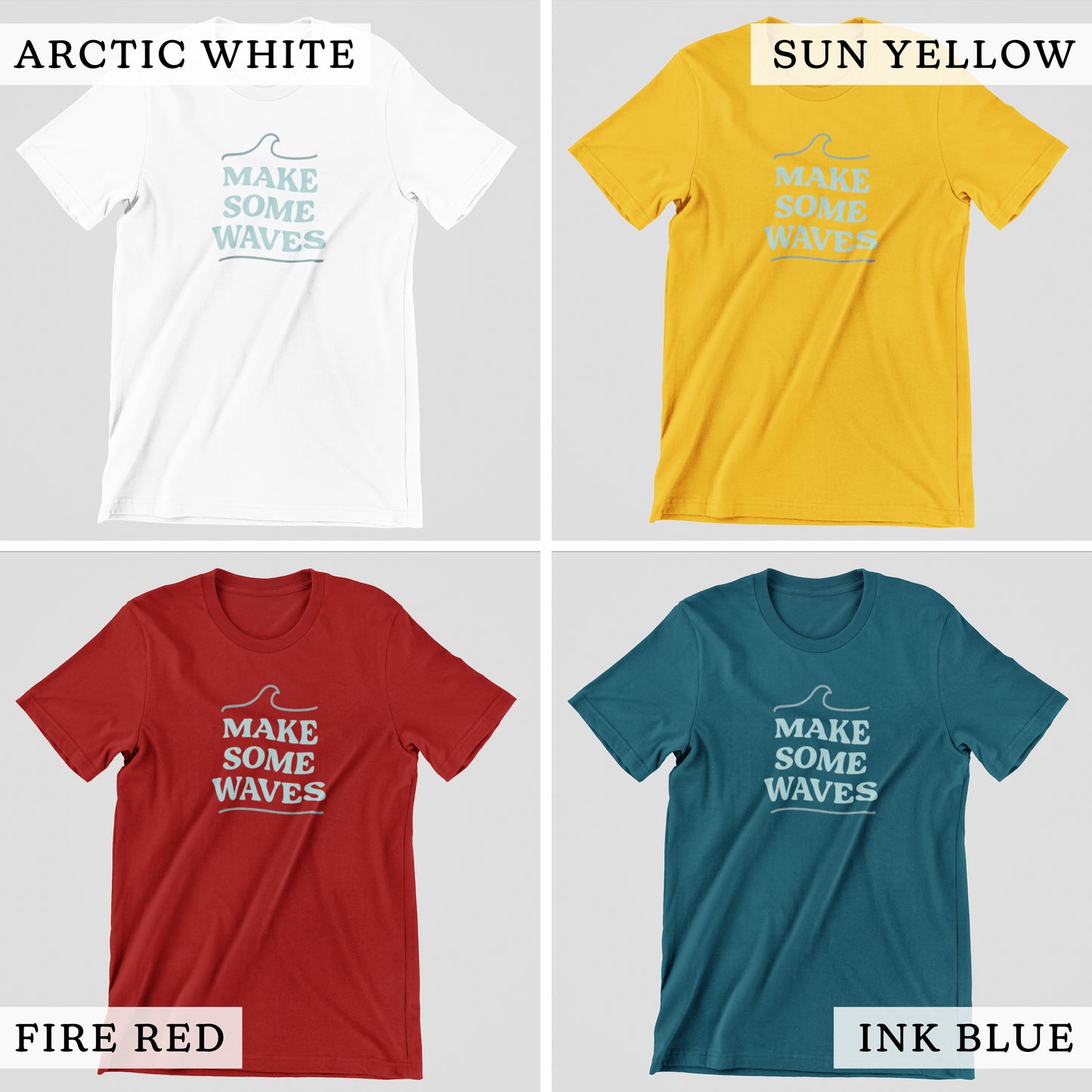 'Make Some Waves' Surfer Cotton T Shirt