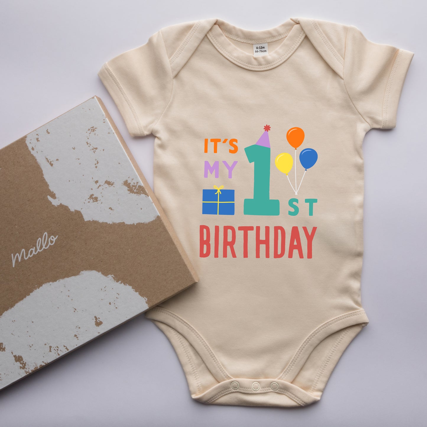 Organic Cotton My First Birthday Baby Onesie