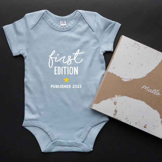 Organic Cotton 'First Edition' Baby Onesie