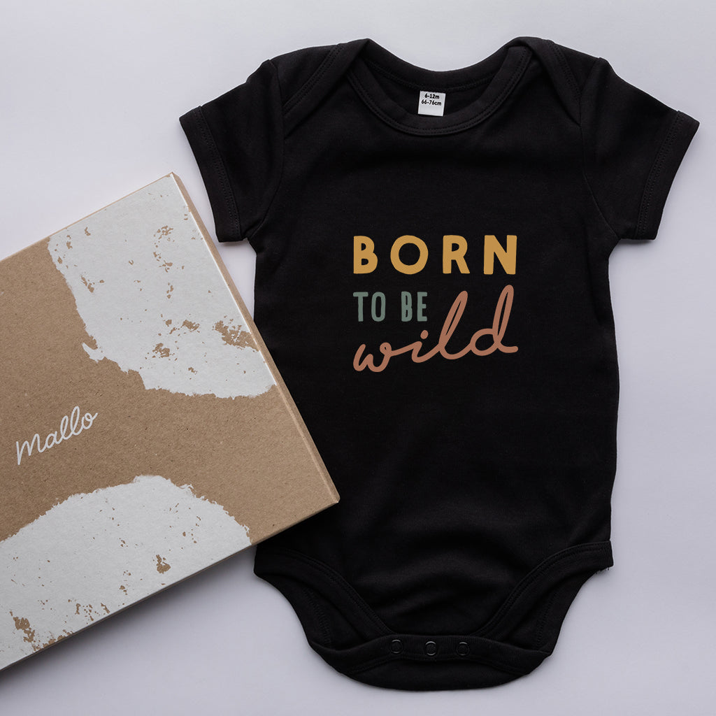 Organic Cotton 'Born To Be Wild' Baby Grow