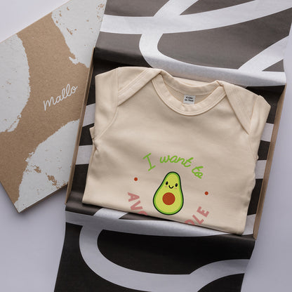 Organic Cotton 'I Want To Avo-cuddle' Baby Grow