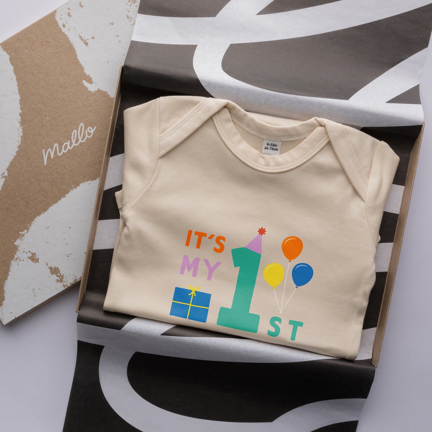 Organic Cotton My First Birthday Baby Onesie