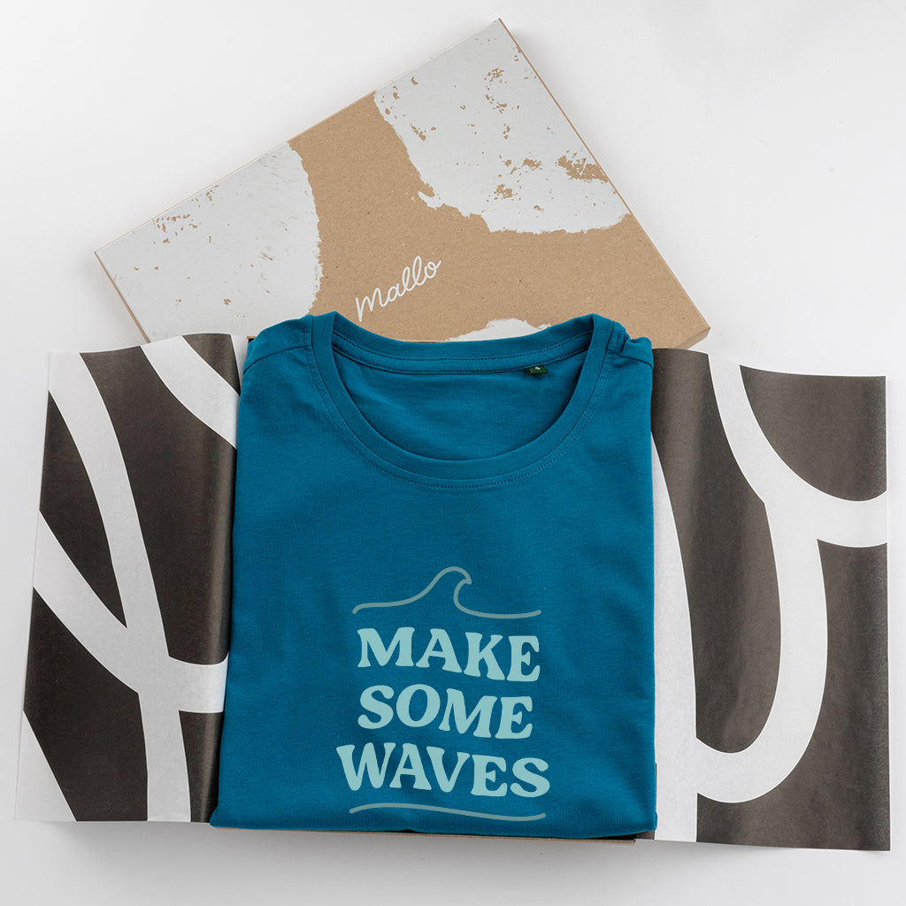 'Make Some Waves' Surfer Cotton T Shirt