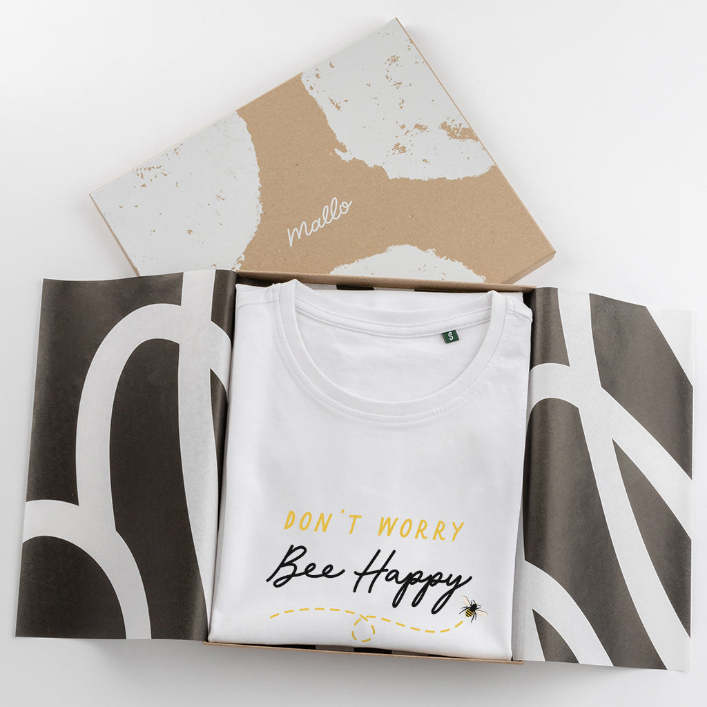 ‘Don’t Worry Bee Happy’ Graphic T Shirt For Bee Lovers