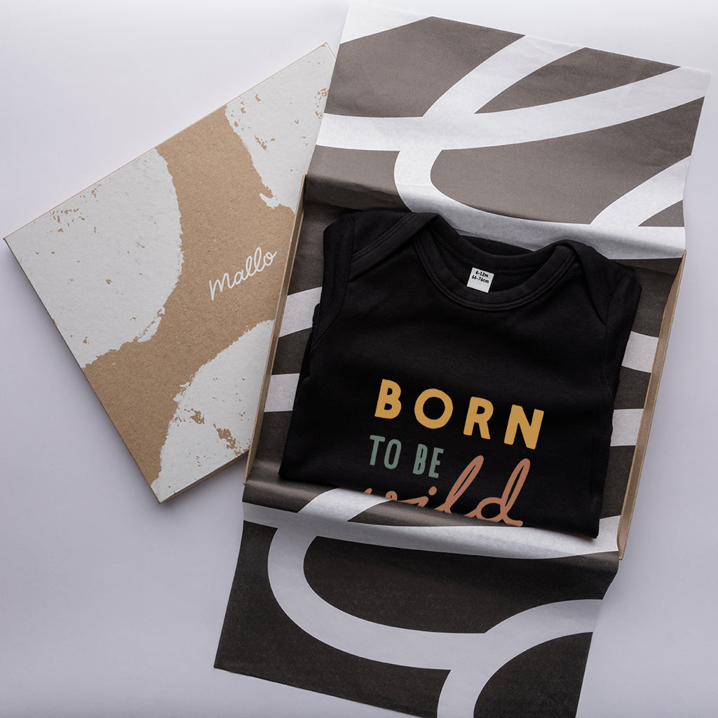 Organic Cotton 'Born To Be Wild' Baby Grow