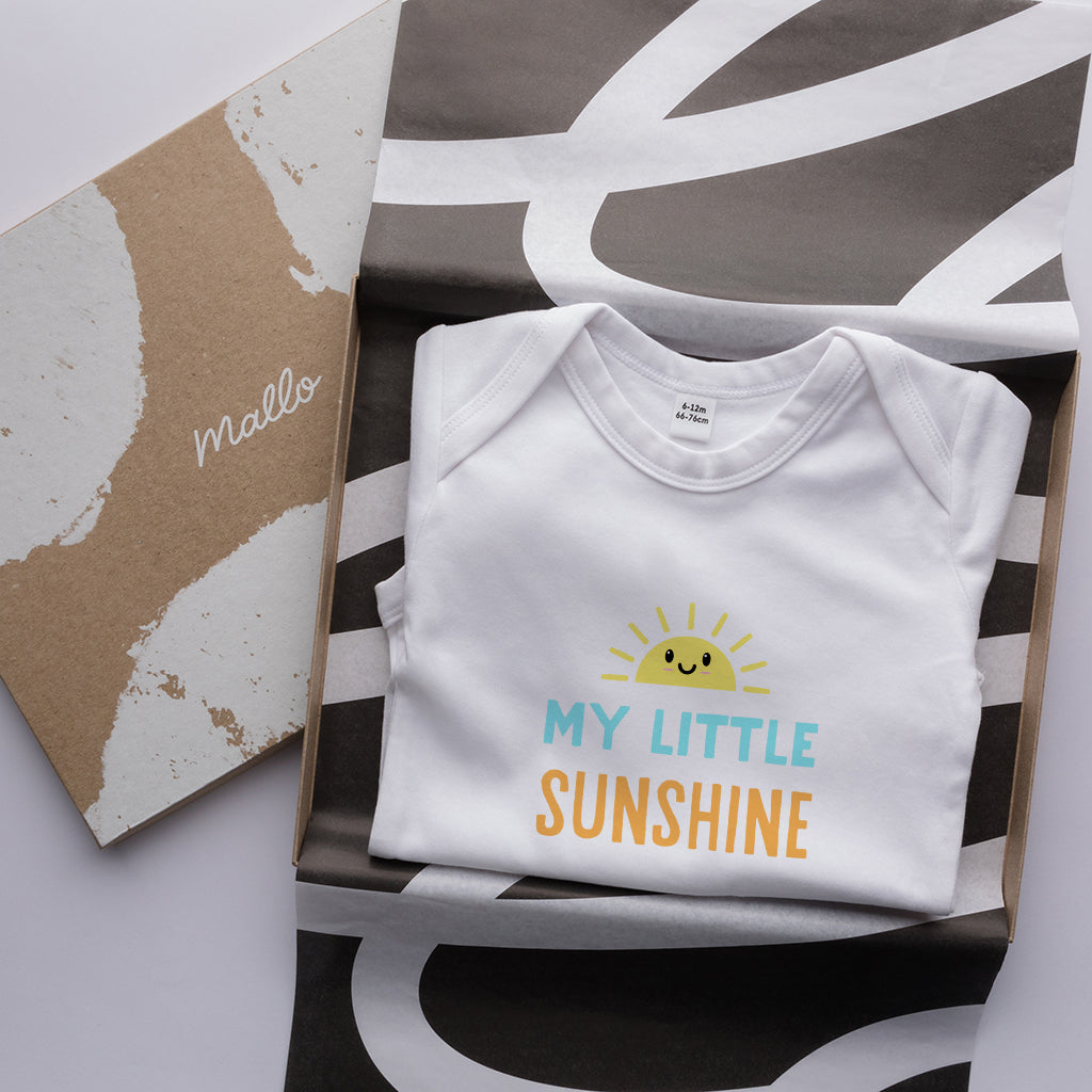 Organic Cotton 'My Little Sunshine' Baby Grow