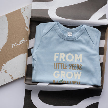 Organic Cotton ‘From Little Seeds Grow Mighty Trees’ Baby Grow