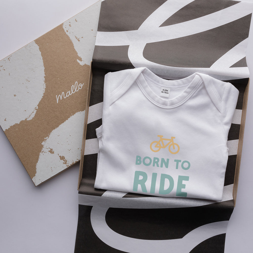 Organic Cotton 'Born To Ride With My Daddy' Baby Grow