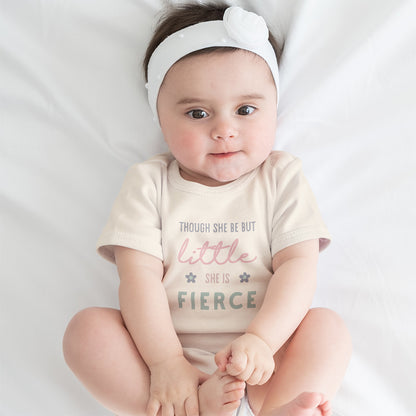 Organic Cotton ‘Though She Be But Little She Is Fierce’ Baby Grow