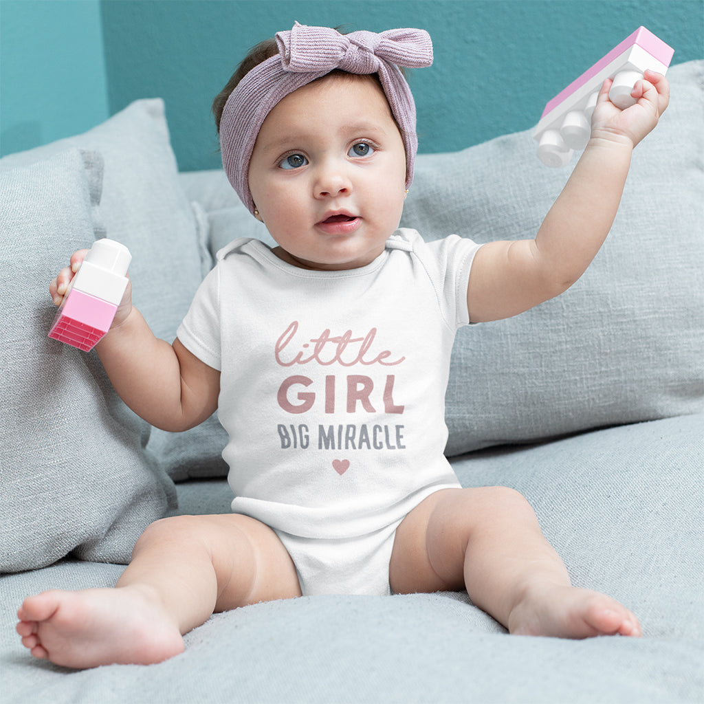 Organic Cotton 'Little Girl Big Miracle' Baby Grow