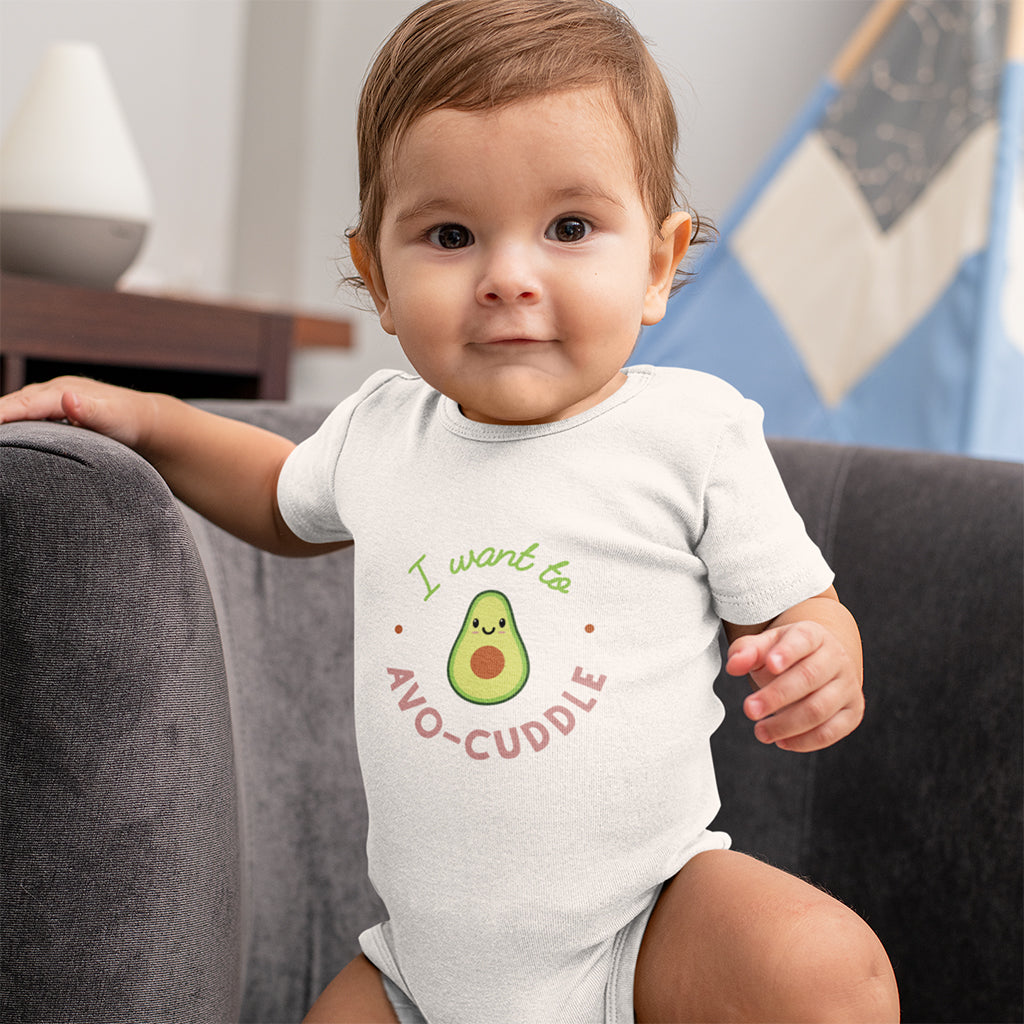 Organic Cotton 'I Want To Avo-cuddle' Baby Grow