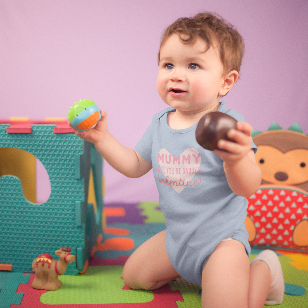 Organic Cotton 'Mummy Will You Be Daddy’s Valentine' Baby Grow