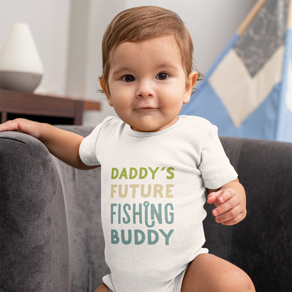 Organic Cotton 'Daddy's Future Fishing Buddy' Baby Grow