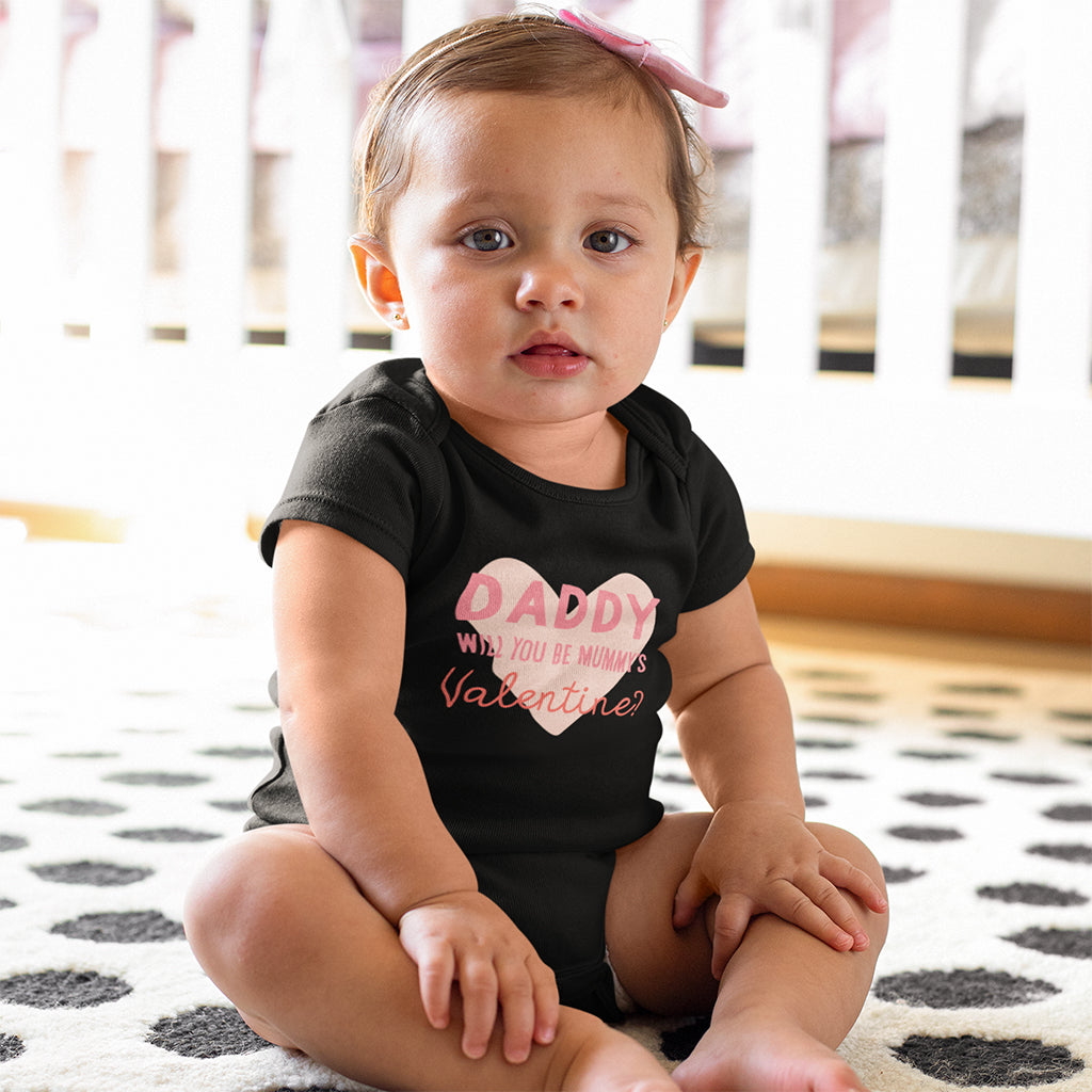 Organic Cotton 'Daddy Will You Be Mummy’s Valentine' Baby Grow