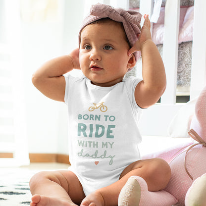 Organic Cotton 'Born To Ride With My Daddy' Baby Grow