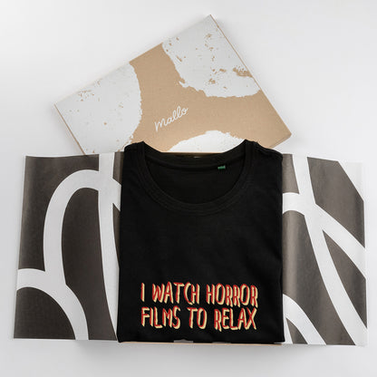 'I Watch Horror Films To Relax' Cotton T Shirt