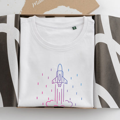 Rocket Printed Cotton T Shirt